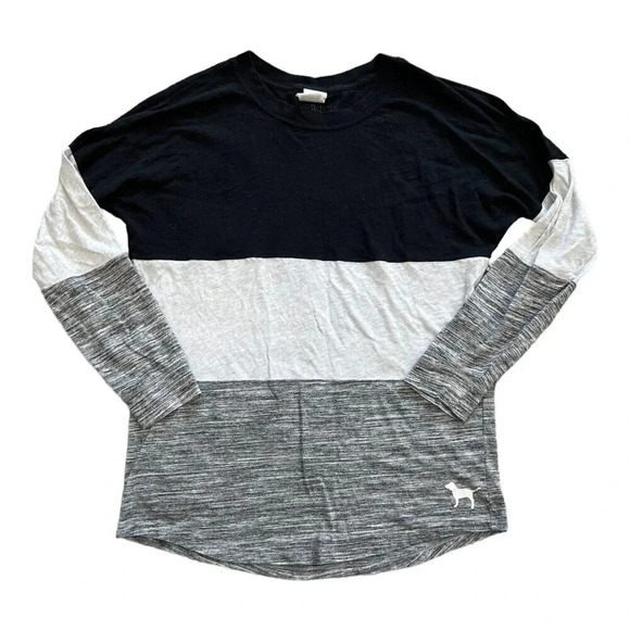 PINK Victoria’s Secret Color Block Casual Logo Tee XS - Picture 1 of 4